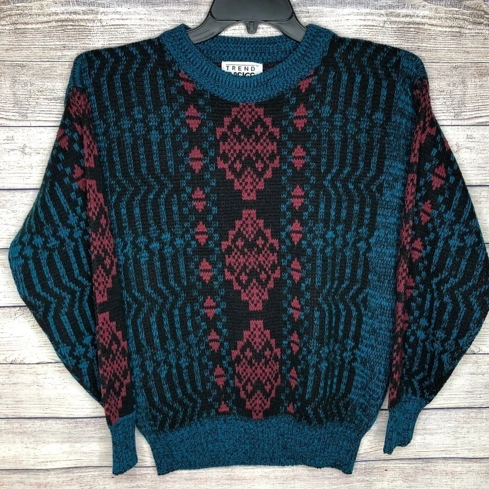 Trend Basics Vintage Multicolor Sweater Size M